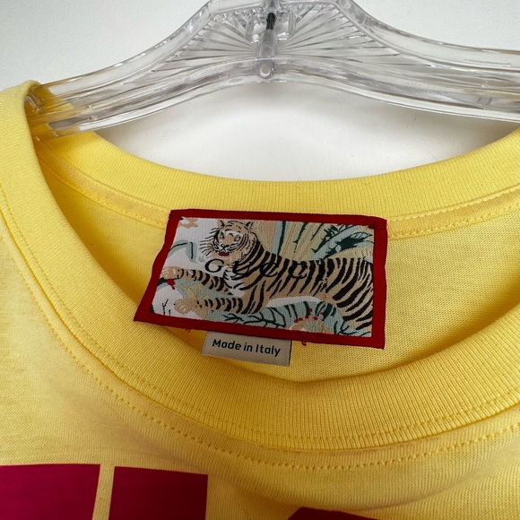 Oversized Yellow crewneck T-shirt from Gucci - Picture 3 of 5
